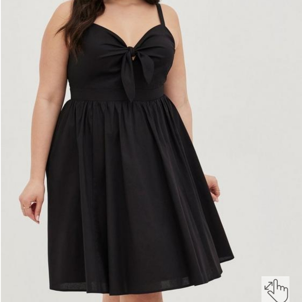 Mini Poplin Tie-Front Skater Dress
